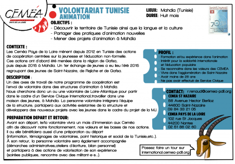 Volontariat animation jeunesse à Mahdia (Tunisie)
